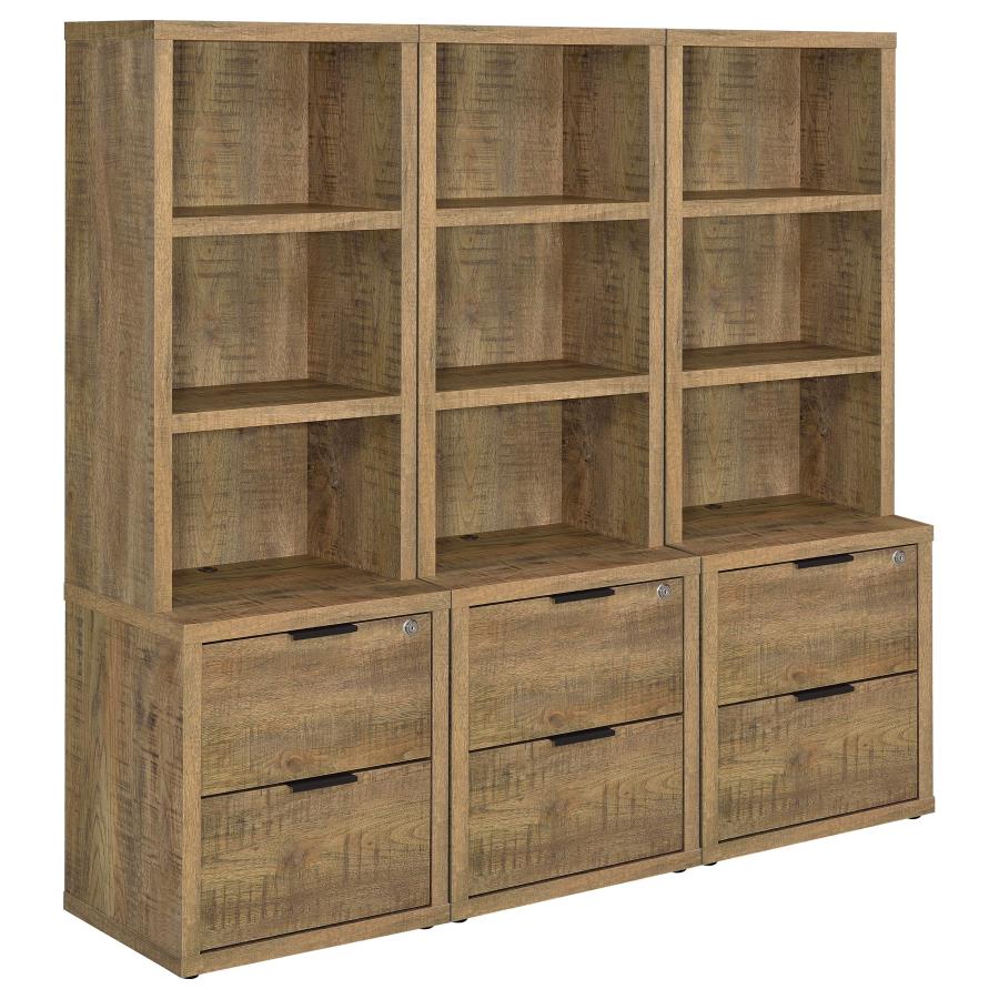 (image for) Westpark 3-piece Wall Unit Bookcase Set with USB Mango