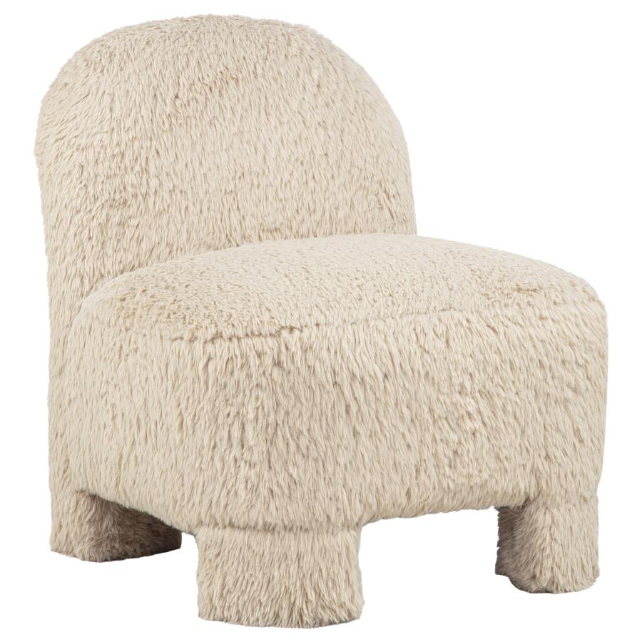 (image for) Lacombe Faux Fur Accent Chair Latte