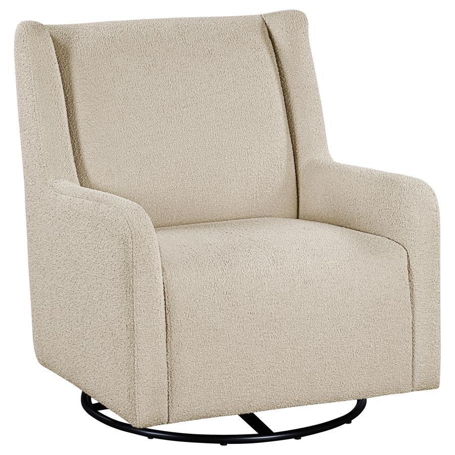 (image for) Serra Full-Circle Swivel Glider Chair with Shelter Arms Sandy Beige