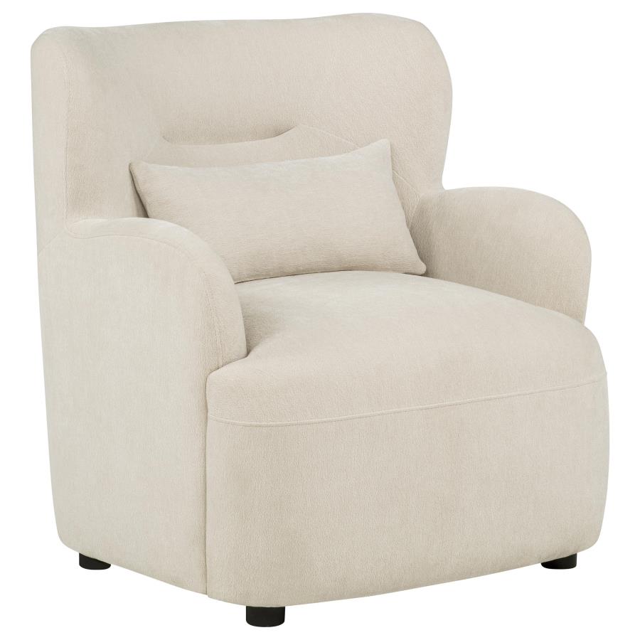 (image for) Duvall Contemporary Fabric Deep-Seated High-Back Accent Chair Beige