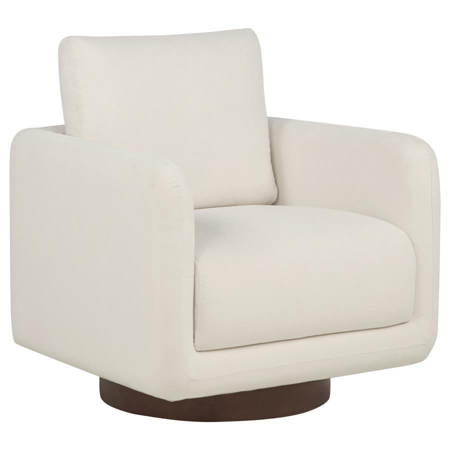 (image for) Iris Fabric Upholstered Swivel Accent Chair Ivory