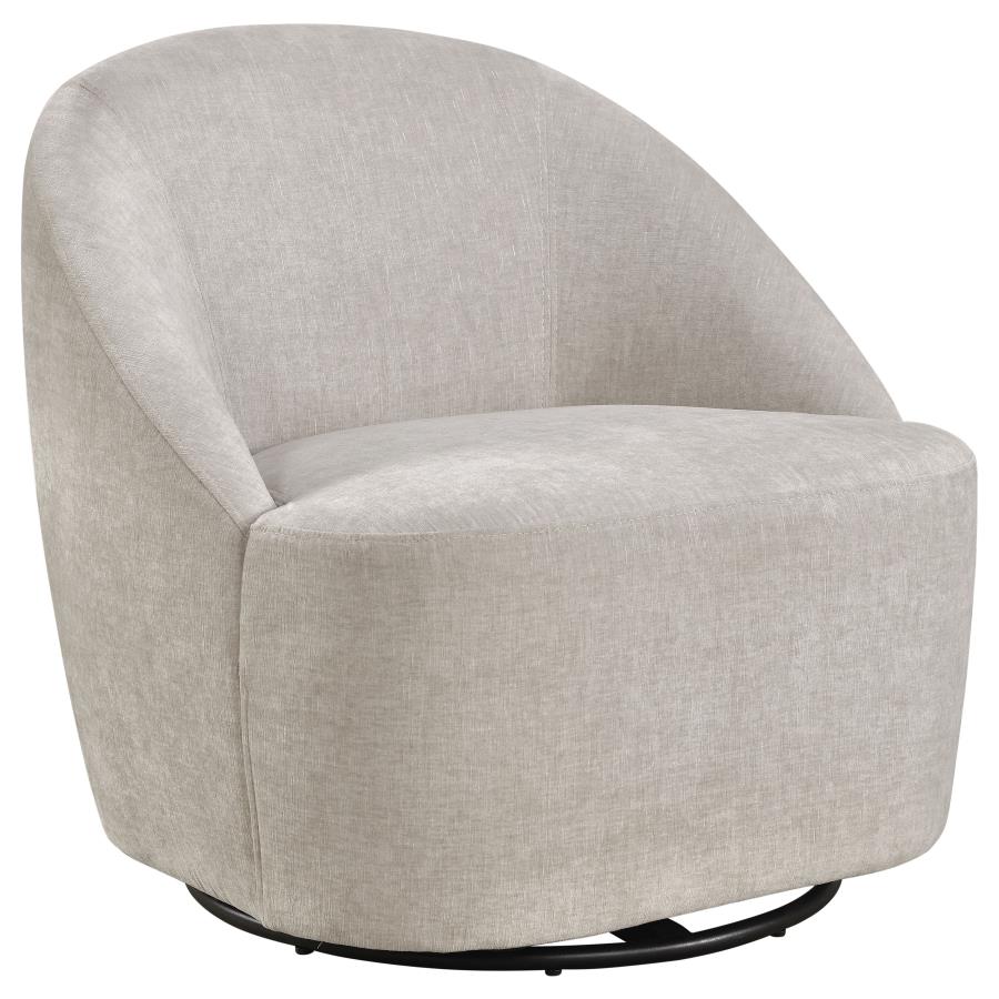 (image for) Leon Chenille Upholstered Swivel Accent Chair Beige