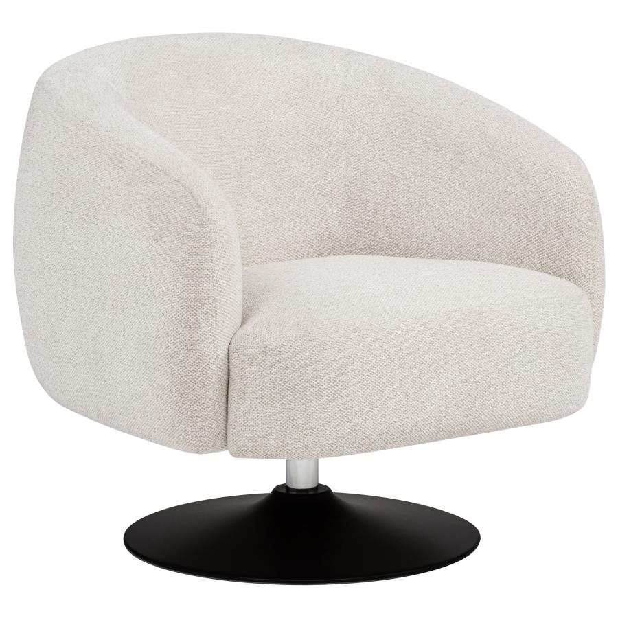 (image for) Dave Upholstered Barrel Back Swivel Club Chair Beige