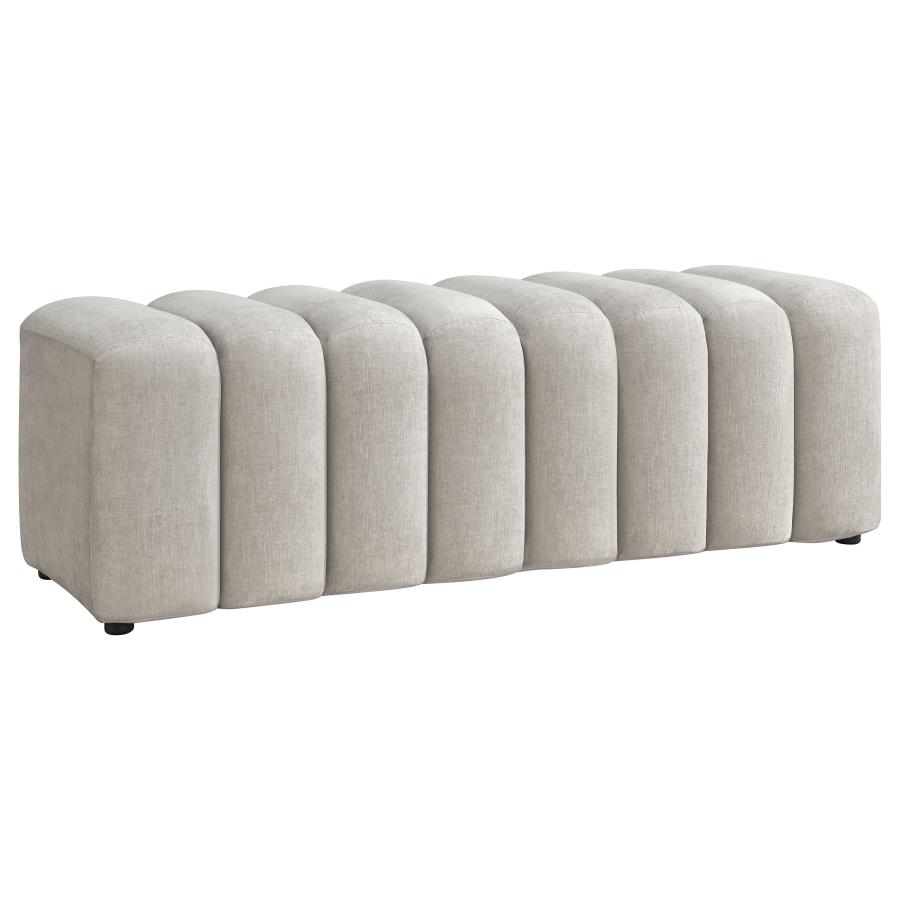(image for) Summer Upholstered Channel Accent Bench Greige