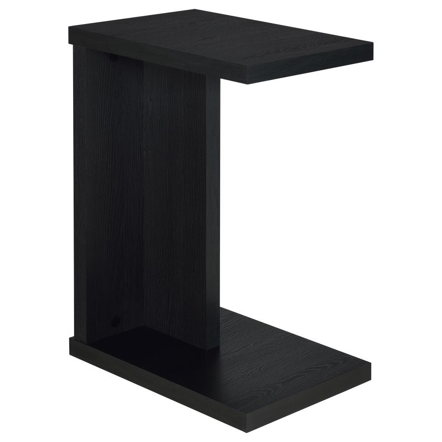 (image for) Clower Engineered Wood C-Shaped Sofa Side Table Black