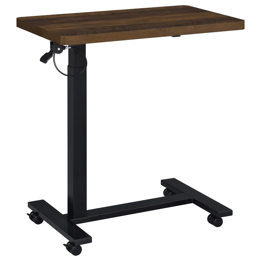 (image for) Westpark Pneumatic Adjustable C-Shape Side Table with Casters Dark Pine