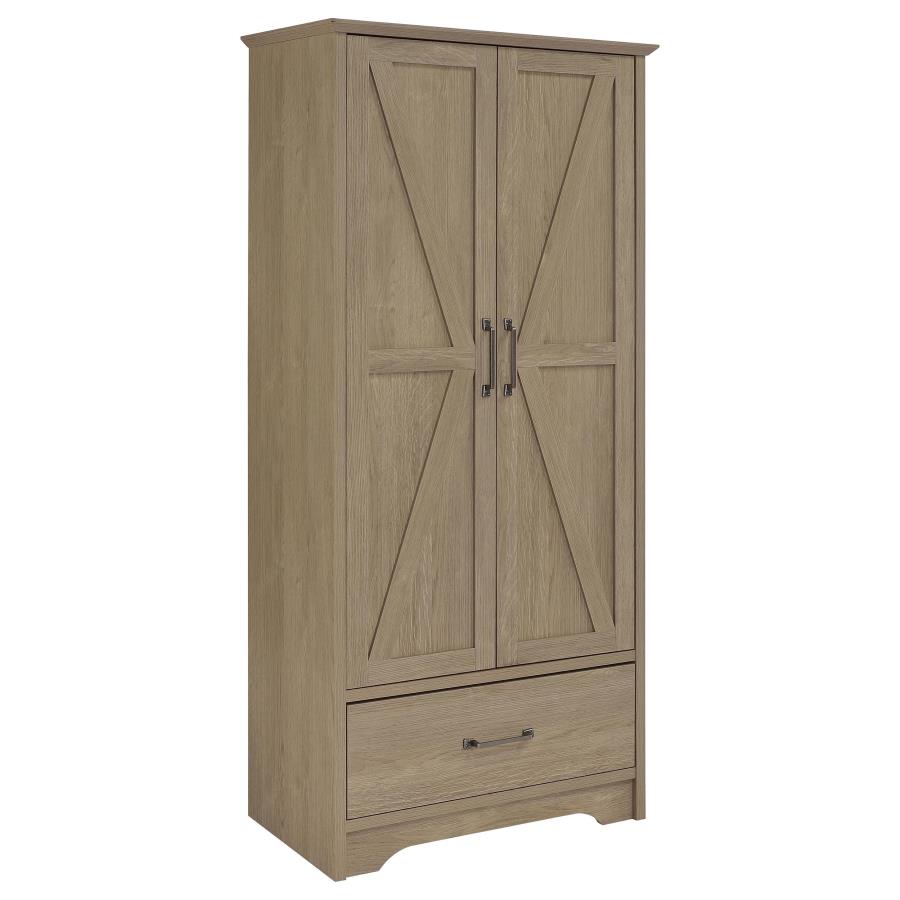 (image for) Arvida 2-door Bedroom Wardrobe Storage Cabinet Armoire Latte