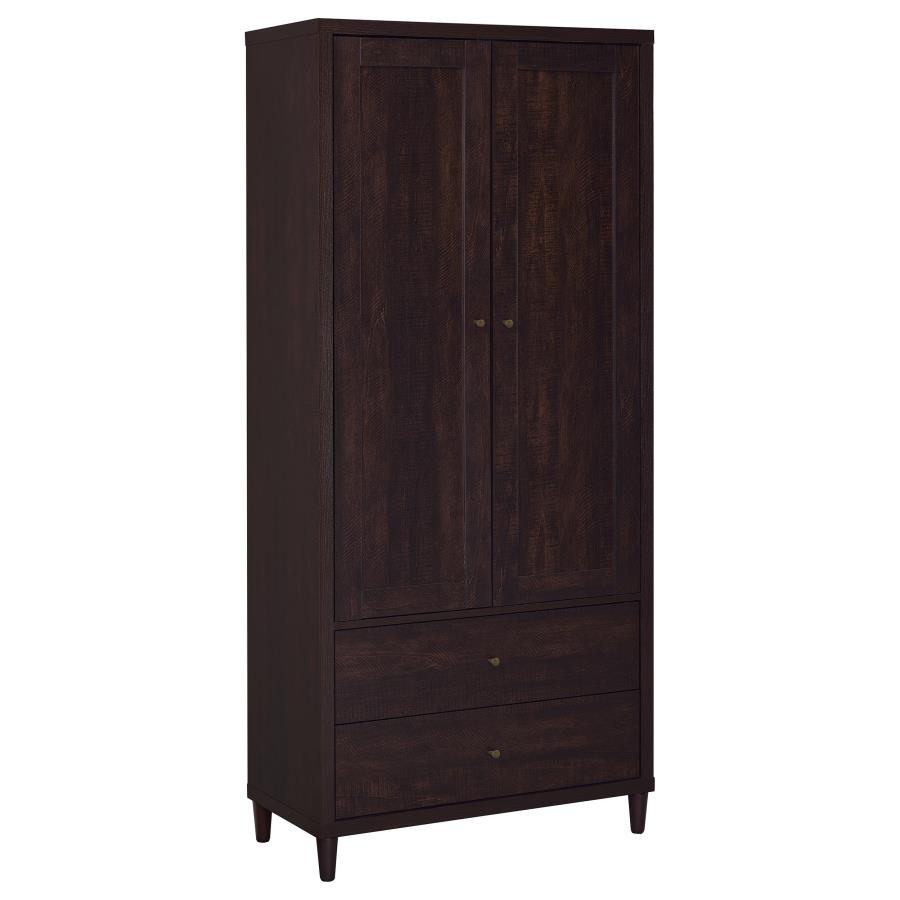 (image for) Wadeline 2-door Tall Accent Storage Cabinet Rustic Tobacco