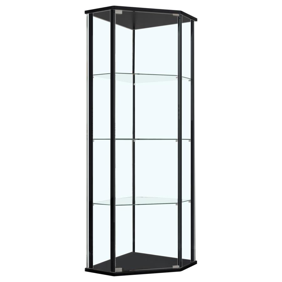 (image for) Zenobia 3-shelf Curio Cabinet Display Case Black